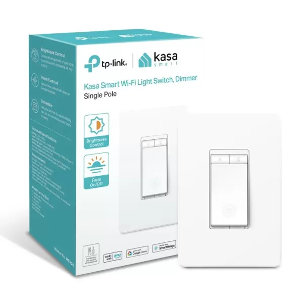 Kasa Smart Dimmer Switch HS220P3 Single Pole Needs Neutral Wire 24GHz WiFi Light Switch Works with Alexa and Google Home UL Certified No Hub Required 3PackWhite