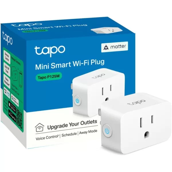TPLink Tapo Matter Supported Smart Plug Mini Compact Design 15A1800W Max Super Easy Setup Works with Apple Home Alexa ampamp Google Home UL Certified 24G WiFi Only White Tapo P125M3Pack1Pack