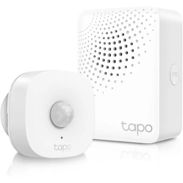 TPLink Tapo Motion Sensor Requires Tapo Hub Long Battery Life wSub1G LowPower Wireless Protocol Wide Range Detection Adjustable Sensitivity RealTime Notification Smart Action Tapo T100Motion Sensor  Hub Bundle