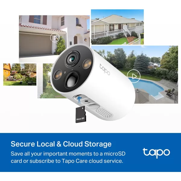 TPLink  SolarCam C402 Kit Outdoor Battery Camera wSolar Panel Base Wireless 1080P Free PersonVehicle Detection SDCloud Storage Color Night Vision No Hub Needed Works wAlexaSolarCam 2K