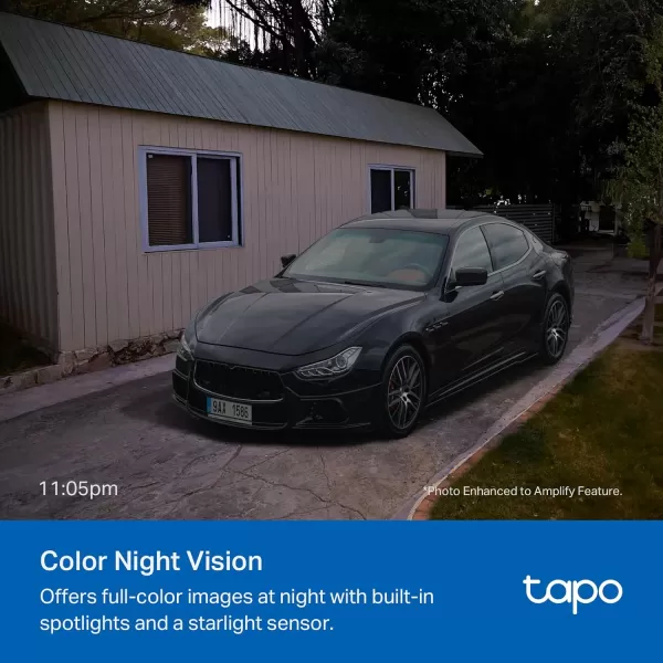 TPLink  SolarCam C402 Kit Outdoor Battery Camera wSolar Panel Base Wireless 1080P Free PersonVehicle Detection SDCloud Storage Color Night Vision No Hub Needed Works wAlexaSolarCam 2K