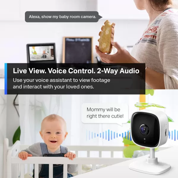 TPLink Tapo 2K Security Camera for Baby Monitor Dog Camera w Motion Detection 2Way Audio Siren Night Vision CloudampampSD Card StorageUp to 256GB Works w Alexa ampamp Google Home 4Pack Tapo C110P4White