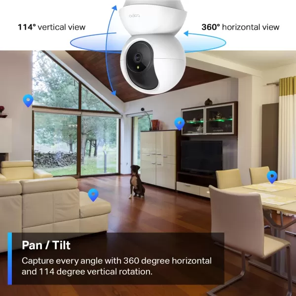 Tapo TPLink 2K PanTilt Indoor Security Camera for Baby Monitor Pet Camera  Motion Detection ampamp Tracking  2Way Audio  Cloud ampamp SD Card Storage  Works wAlexa ampamp Google Home  Black C211White