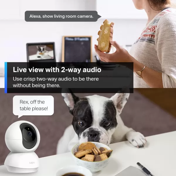 Tapo TPLink 2K PanTilt Indoor Security Camera for Baby Monitor Pet Camera  Motion Detection ampamp Tracking  2Way Audio  Cloud ampamp SD Card Storage  Works wAlexa ampamp Google Home  Black C211White