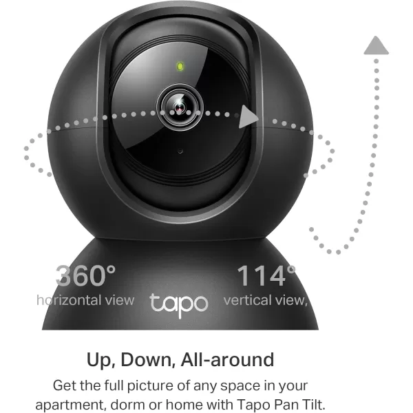 Tapo TPLink 2K PanTilt Indoor Security Camera for Baby Monitor Pet Camera  Motion Detection ampamp Tracking  2Way Audio  Cloud ampamp SD Card Storage  Works wAlexa ampamp Google Home  Black C211Black