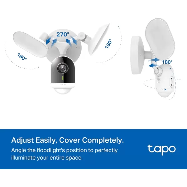 Tapo TPLink 2K QHD Floodlight Camera for Outdoor Security Wired 2800 Lumens 270 MotionActivated Free VehiclePerson Detection No Subscription Required Works wAlexa ampamp Google Home C720