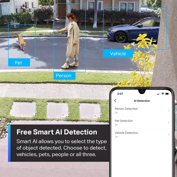 Tapo TPLink ColorPro WiFi Outdoor Camera  Plugin  Daylight Clarity at Night  2K QHD  PersonPetVehicle Detection  LocalCloud Storage  127 FOV  Builtin Siren C325WB2K Color Pro