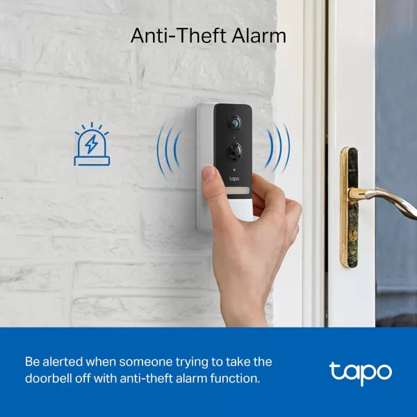 Tapo TPLink Smart Video Doorbell Camera Battery Powered Chime Included 2K 5MP Color Night Vision 2Way Audio Free AI Detection CloudSD Card Storage Works wAlexa ampamp Google Home D230S1