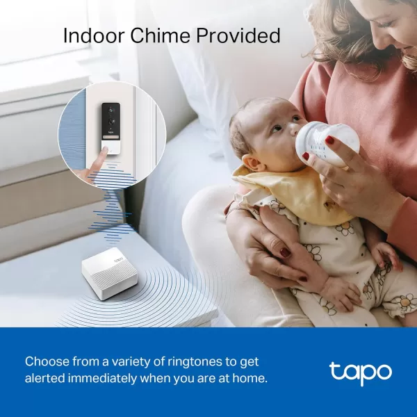Tapo TPLink Smart Video Doorbell Camera Battery Powered Chime Included 2K 5MP Color Night Vision 2Way Audio Free AI Detection CloudSD Card Storage Works wAlexa ampamp Google Home D230S1