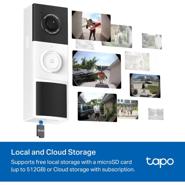 Tapo TPLink Smart Video Doorbell Camera Wireless 2K with Full Color Night Vison ampamp Spotlights Ring Call 160 UltraWide View Free Smart AI Detection 2Way Audio Up to 512 GB SD Card D210