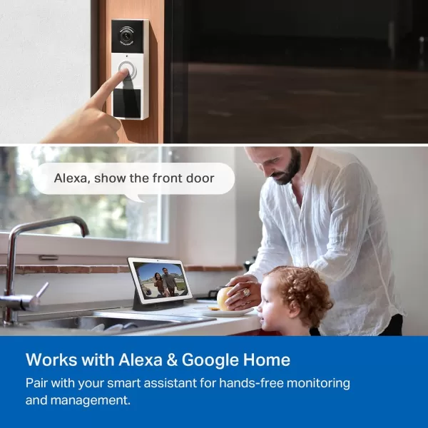 Tapo TPLink Smart Video Doorbell Camera Wireless 2K with Full Color Night Vison ampamp Spotlights Ring Call 160 UltraWide View Free Smart AI Detection 2Way Audio Up to 512 GB SD Card D210