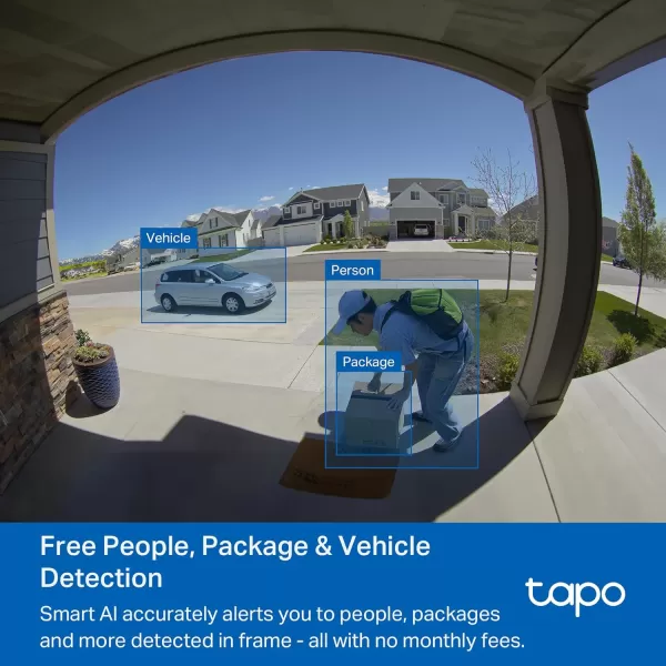 Tapo TPLink Video Doorbell  Battery or Wired  180 UltraWide HeadtoToe View  Ring Call  2K QHD  Free PackagePerson Detection  Local ampamp Cloud Storage  Full Color Night Vision D225Battery Powered  Wired