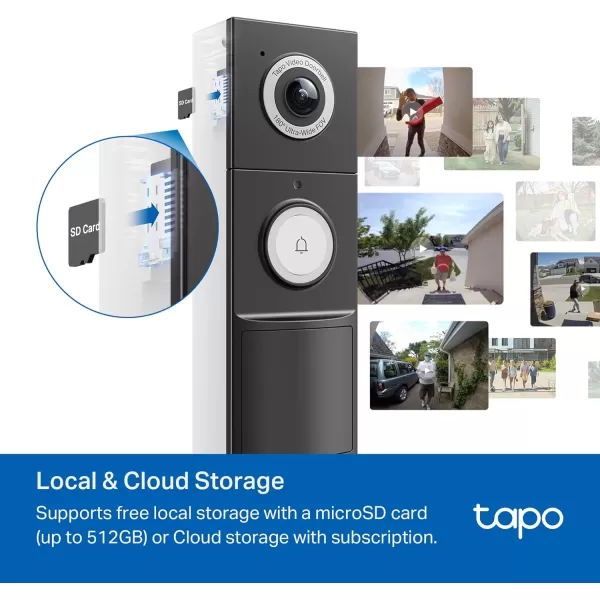 Tapo TPLink Video Doorbell  Battery or Wired  180 UltraWide HeadtoToe View  Ring Call  2K QHD  Free PackagePerson Detection  Local ampamp Cloud Storage  Full Color Night Vision D225Battery Powered  Wired