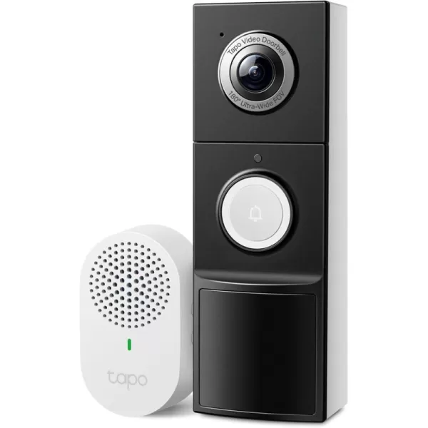 Tapo TPLink Video Doorbell  Battery or Wired  180 UltraWide HeadtoToe View  Ring Call  2K QHD  Free PackagePerson Detection  Local ampamp Cloud Storage  Full Color Night Vision D225Battery Powered  Wired