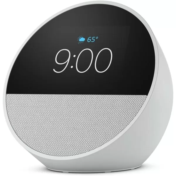 Allnew Amazon Echo Spot 2024 release Smart alarm clock for your nightstand  Alexa Ocean BlueGlacier White