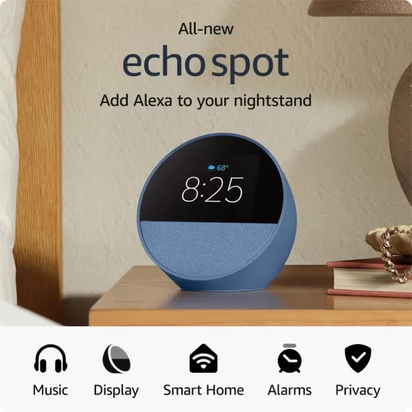 Echo Spot with TPLink Tapo Smart Color Bulb