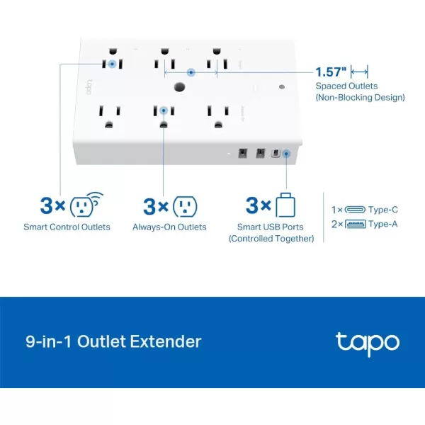 TPLink Tapo Smart Dimmer Plug KIT Matter Compatible Wireless Dimmer Button Dual Outlets Max Power 300W Works wApple Home Alexa ampamp Google Home ETL Certified 24G WiFi White Tapo P135 KITApple Homekit Compatible