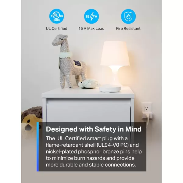TPLink Tapo Smart Plug Mini 15A Smart Home WiFi Plug Super Easy Setup Compatible with Alexa ampamp Google Home No Hub Required UL Certified 24G WiFi Only White Tapo P1054PackUltra Mini