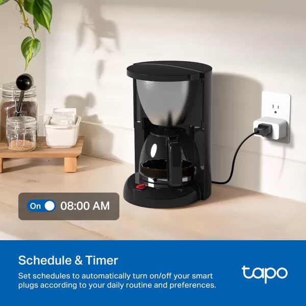 TPLink Tapo Smart Plug Mini 15A Smart Home WiFi Plug Super Easy Setup Compatible with Alexa ampamp Google Home No Hub Required UL Certified 24G WiFi Only White Tapo P1054PackEnergy Monitoring