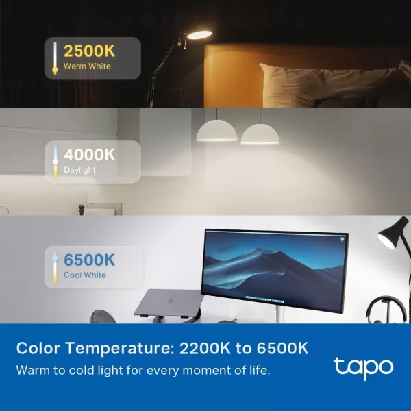 Tapo TPLink Smart Light Bulbs 1100 Lumens High Brightness 75W Equivalent MatterCertified 16M Colors WiFi Light Bulb Dimmable Works wSiri Alexa ampamp Google Home A19 E26 L535E2PackMulticolor
