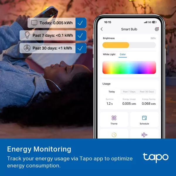 Tapo TPLink Smart Light Bulbs 1100 Lumens High Brightness 75W Equivalent MatterCertified 16M Colors WiFi Light Bulb Dimmable Works wSiri Alexa ampamp Google Home A19 E26 L535E2PackMulticolor