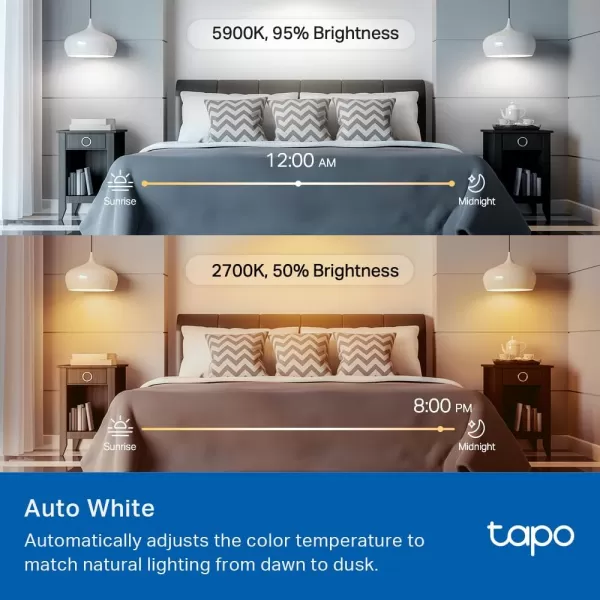 Tapo TPLink Smart Light Bulbs 1100 Lumens High Brightness 75W Equivalent MatterCertified 16M Colors WiFi Light Bulb Dimmable Works wSiri Alexa ampamp Google Home A19 E26 L535E2PackMulticolor
