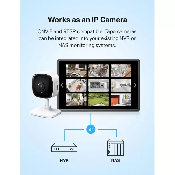 Tapo by TPLink 1080P Indoor Security Camera for Baby Monitor Pet Camera wMotion Detection 2Way Audio Night Vision Cloud ampamp SD Card Storage Works wAlexa ampamp Google Home Black C1014PackWhite