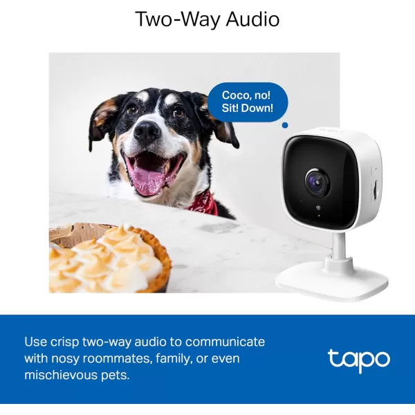 Tapo by TPLink 1080P Indoor Security Camera for Baby Monitor Pet Camera wMotion Detection 2Way Audio Night Vision Cloud ampamp SD Card Storage Works wAlexa ampamp Google Home Black C1014PackWhite