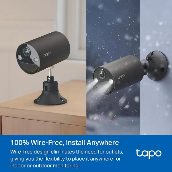 Tapo by TPLink Wireless Outdoor Security Camera 1080P Up to 180 Days Battery Life Free Person Detection SDCloud Storage Spotlight Color Night Vision Alarm No Hub Needed Black C403