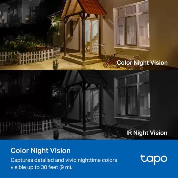 Tapo by TPLink Wireless Outdoor Security Camera 1080P Up to 180 Days Battery Life Free Person Detection SDCloud Storage Spotlight Color Night Vision Alarm No Hub Needed Black C403