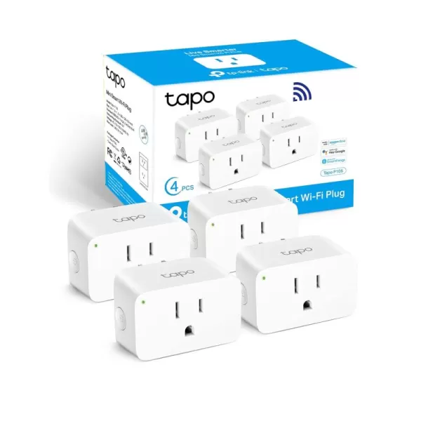 TPLink Tapo Smart Plug Mini 15A Smart Home WiFi Plug Super Easy Setup Compatible with Alexa ampamp Google Home No Hub Required UL Certified 24G WiFi Only White Tapo P1054PackUltra Mini
