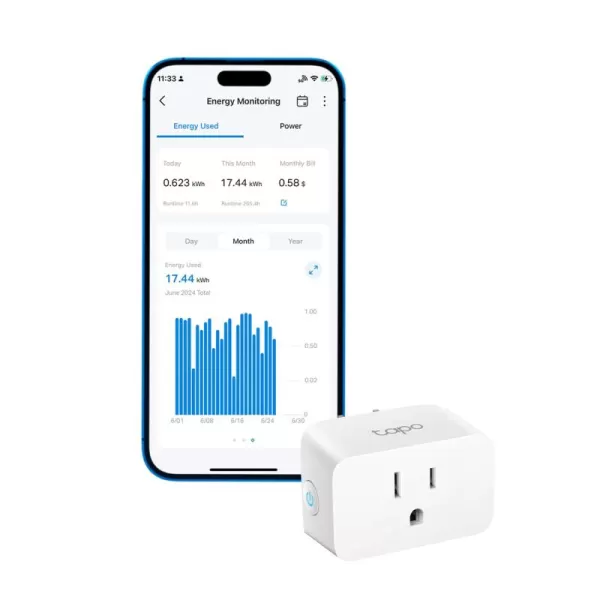 TPLink Tapo Smart Plug Mini 15A Smart Home WiFi Plug Super Easy Setup Compatible with Alexa ampamp Google Home No Hub Required UL Certified 24G WiFi Only White Tapo P1054PackEnergy Monitoring