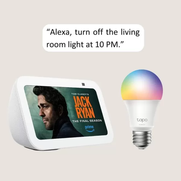 Echo Show 5 with TPLink Tapo Smart Color BulbGlacier White