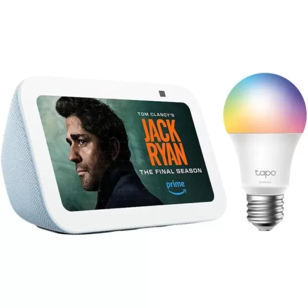 Echo Show 5 with TPLink Tapo Smart Color BulbCloud Blue