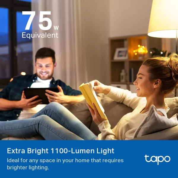 imageTapo TPLink Smart Light Bulbs 1100 Lumens High Brightness 75W Equivalent MatterCertified 16M Colors WiFi Light Bulb Dimmable Works wSiri Alexa ampamp Google Home A19 E26 L535E2PackMulticolor