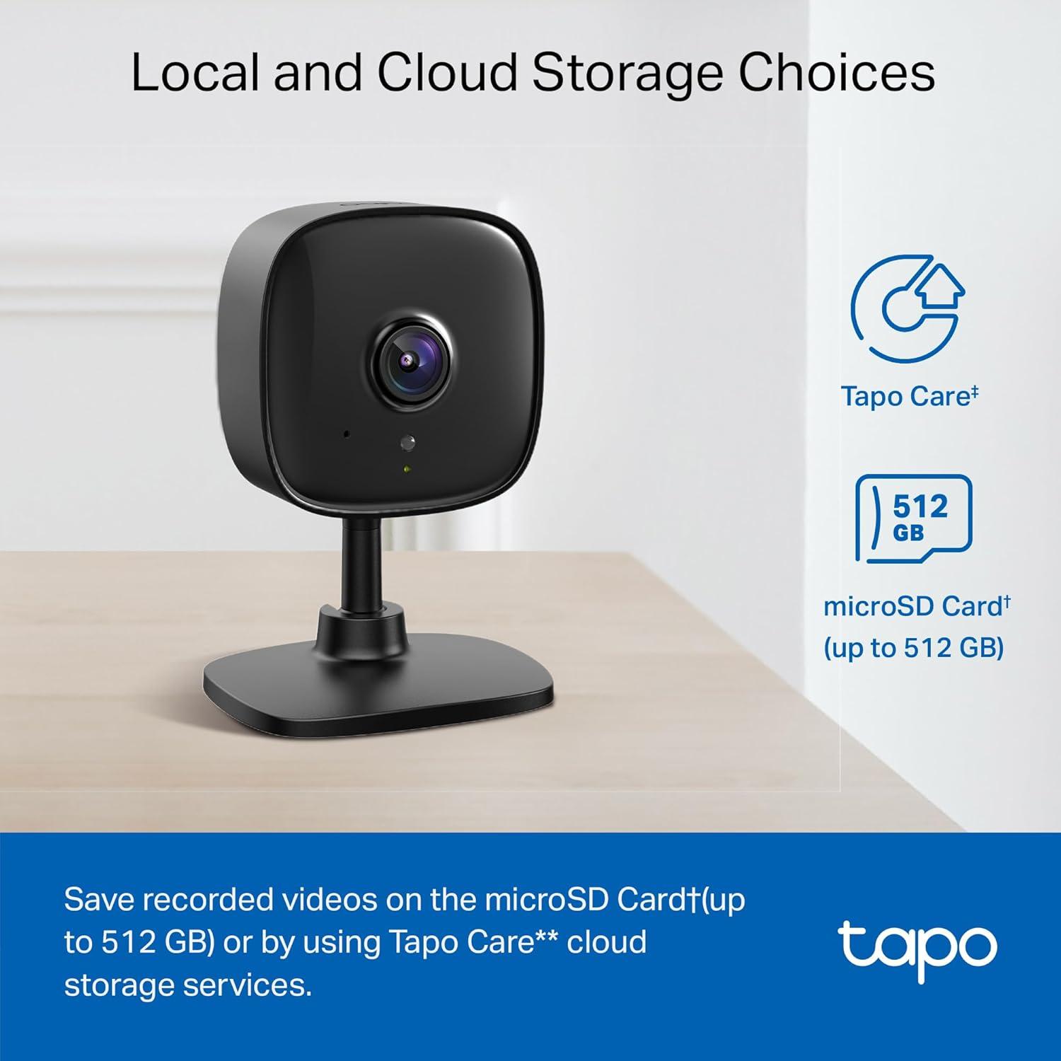 imageTapo 1080p IndoorOutdoor Security Camera  Free PersonMotionBaby Cry Detection Color Night Vision IP65 Weatherproof SDCloud Storage Works wAlexa ampamp Google Home HybridCamBlack