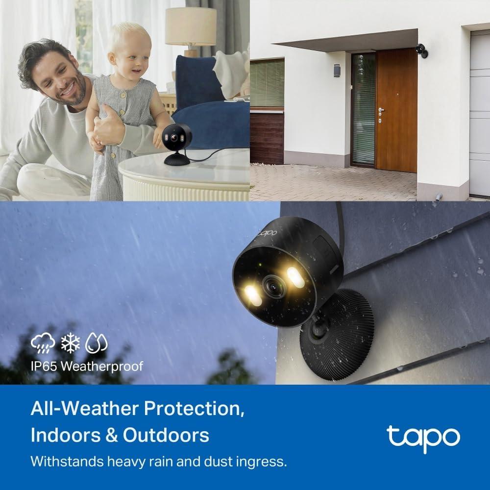 imageTapo 1080p IndoorOutdoor Security Camera  Free PersonMotionBaby Cry Detection Color Night Vision IP65 Weatherproof SDCloud Storage Works wAlexa ampamp Google Home HybridCamBlack