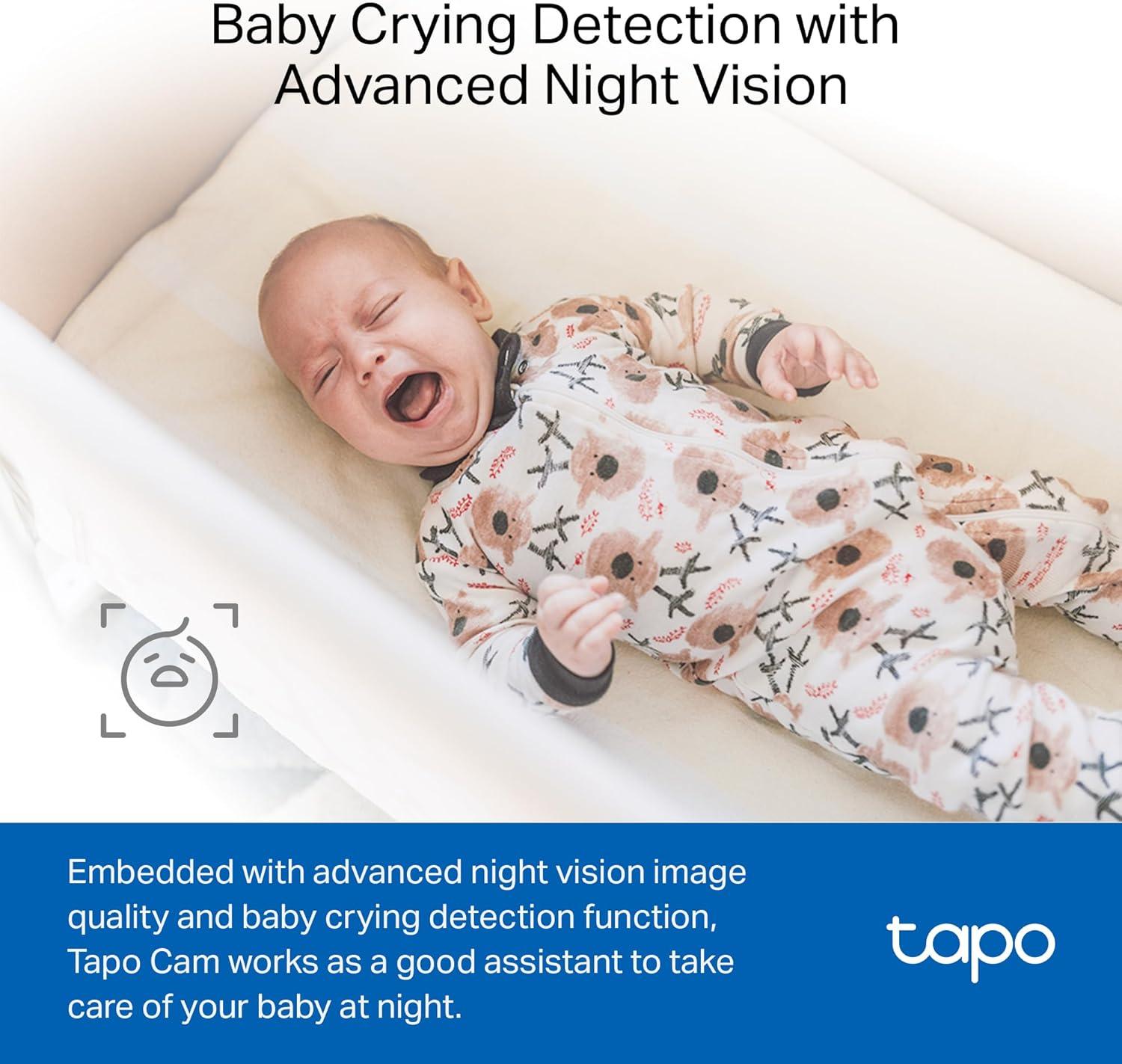 imageTapo 1080p IndoorOutdoor Security Camera  Free PersonMotionBaby Cry Detection Color Night Vision IP65 Weatherproof SDCloud Storage Works wAlexa ampamp Google Home HybridCamBlack