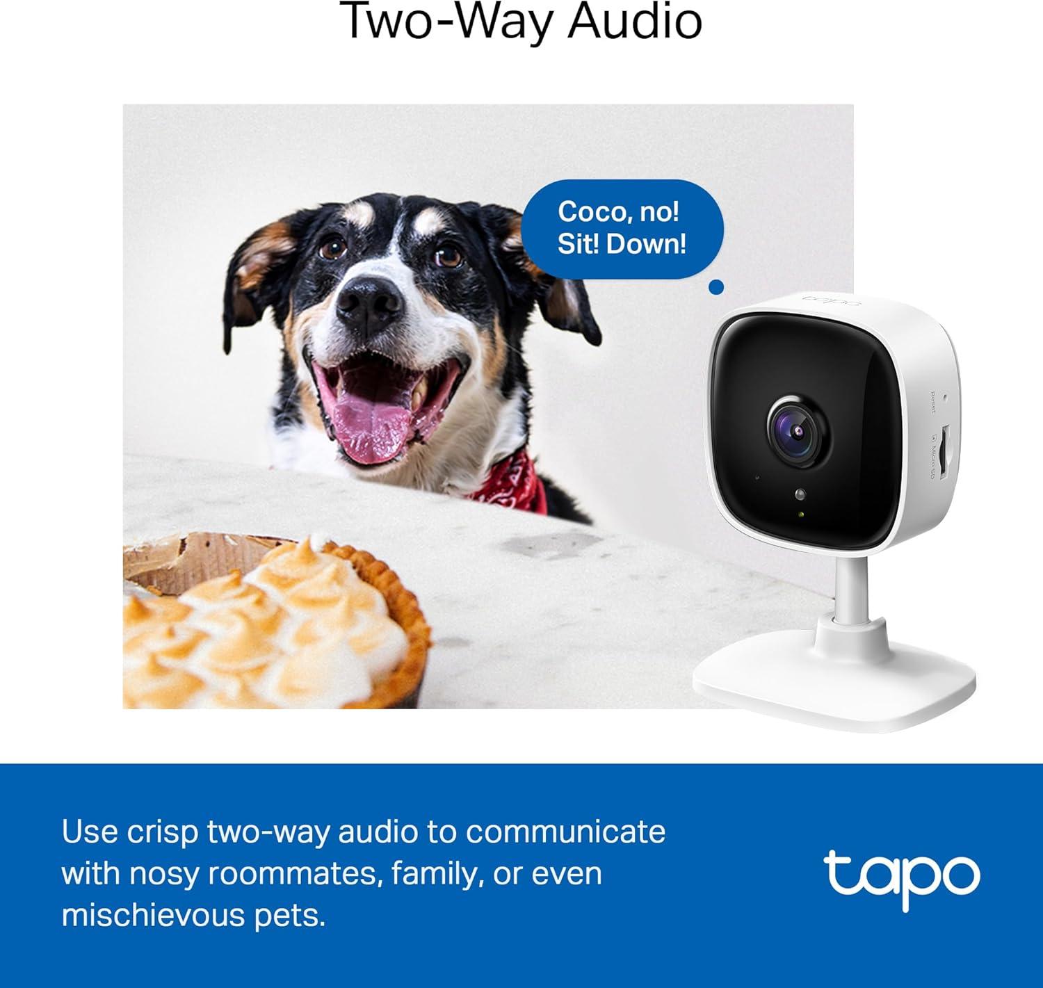 imageTapo 1080p IndoorOutdoor Security Camera  Free PersonMotionBaby Cry Detection Color Night Vision IP65 Weatherproof SDCloud Storage Works wAlexa ampamp Google Home HybridCamWhite