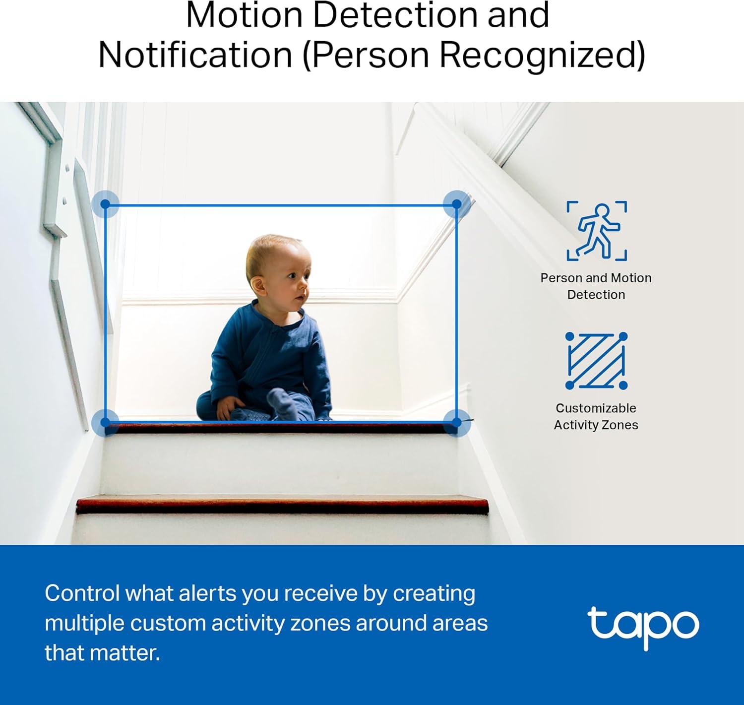 imageTapo 1080p IndoorOutdoor Security Camera  Free PersonMotionBaby Cry Detection Color Night Vision IP65 Weatherproof SDCloud Storage Works wAlexa ampamp Google Home HybridCamWhite