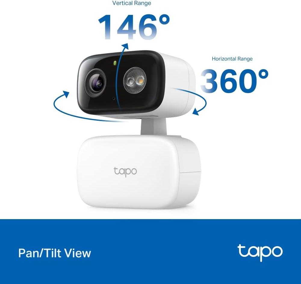imageTapo 1080p PanTilt IndoorOutdoor Security Camera  Free PersonBaby Cry Detect ampamp Motion Track 360 Pan Color Night Vision SDCloud Storage Works wAlexa ampamp Google Home HybridCam 360White