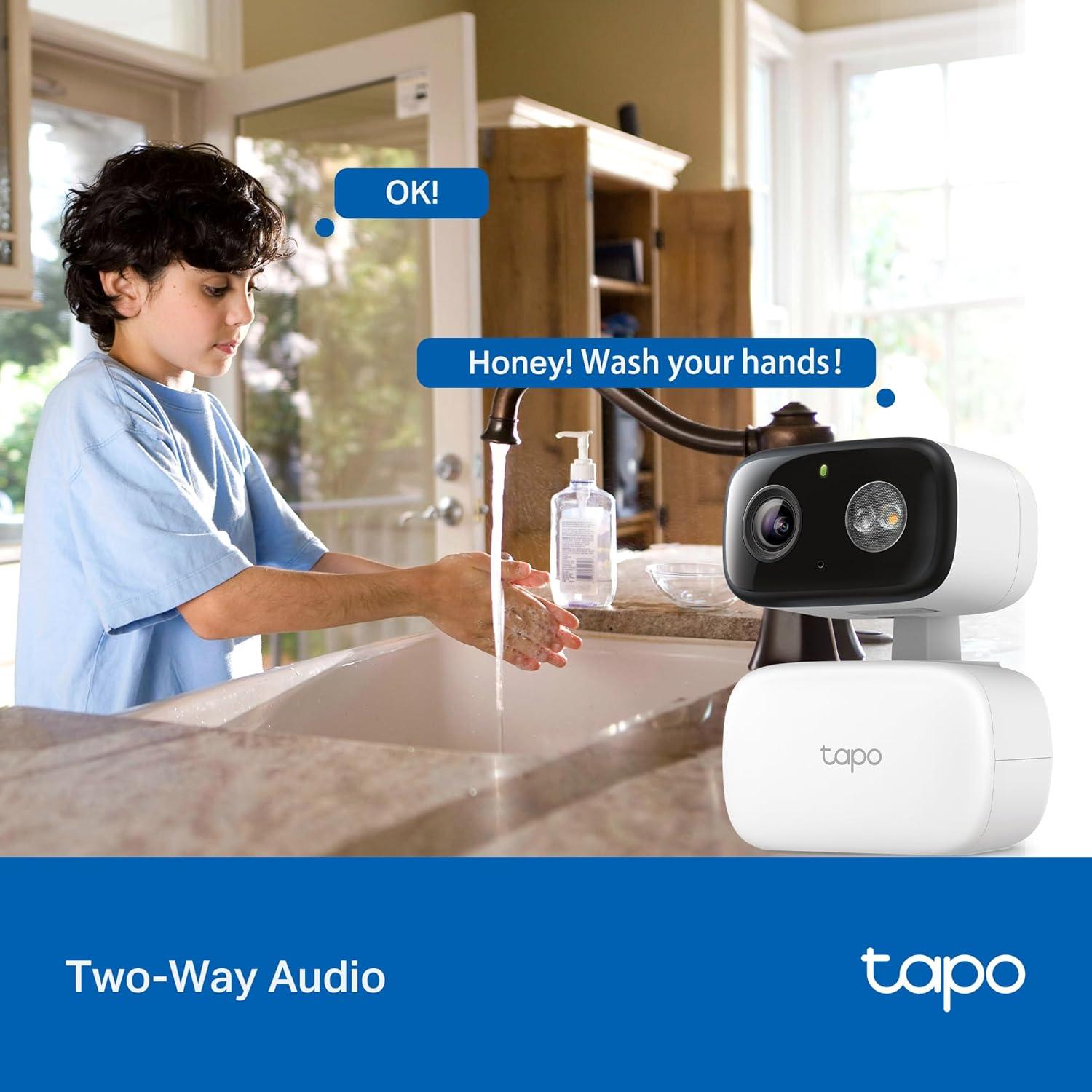 imageTapo 1080p PanTilt IndoorOutdoor Security Camera  Free PersonBaby Cry Detect ampamp Motion Track 360 Pan Color Night Vision SDCloud Storage Works wAlexa ampamp Google Home HybridCam 360White