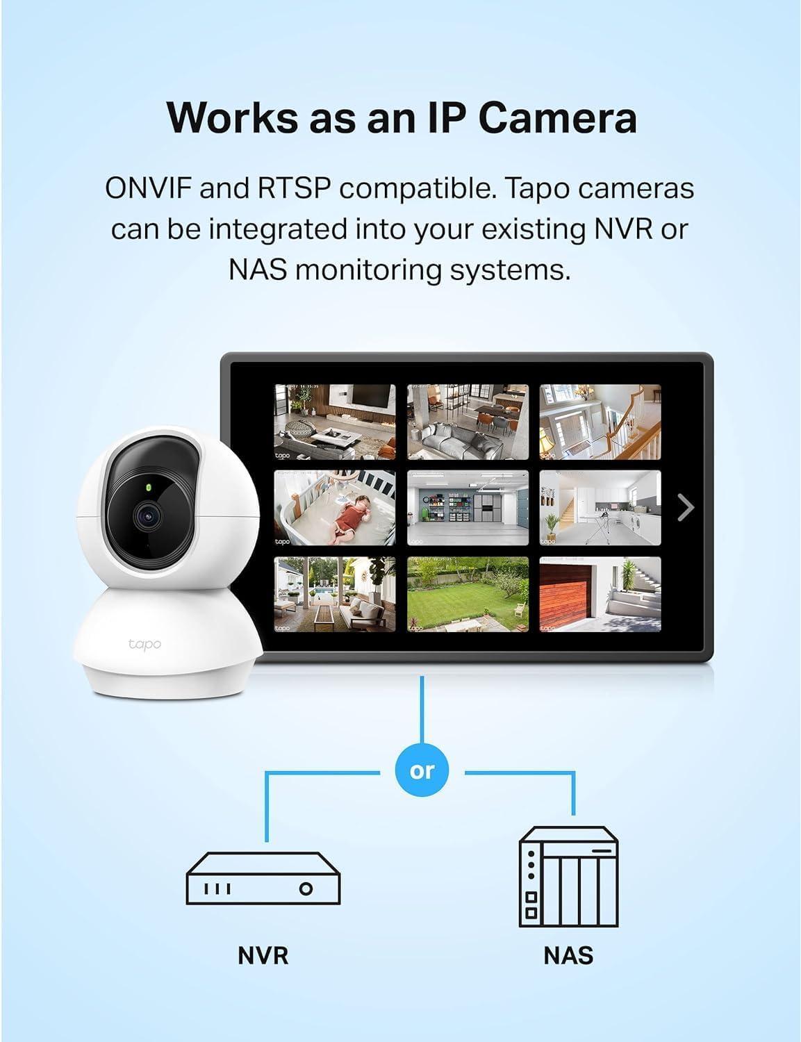 imageTapo 1080p PanTilt IndoorOutdoor Security Camera  Free PersonBaby Cry Detect ampamp Motion Track 360 Pan Color Night Vision SDCloud Storage Works wAlexa ampamp Google Home HybridCam 360White