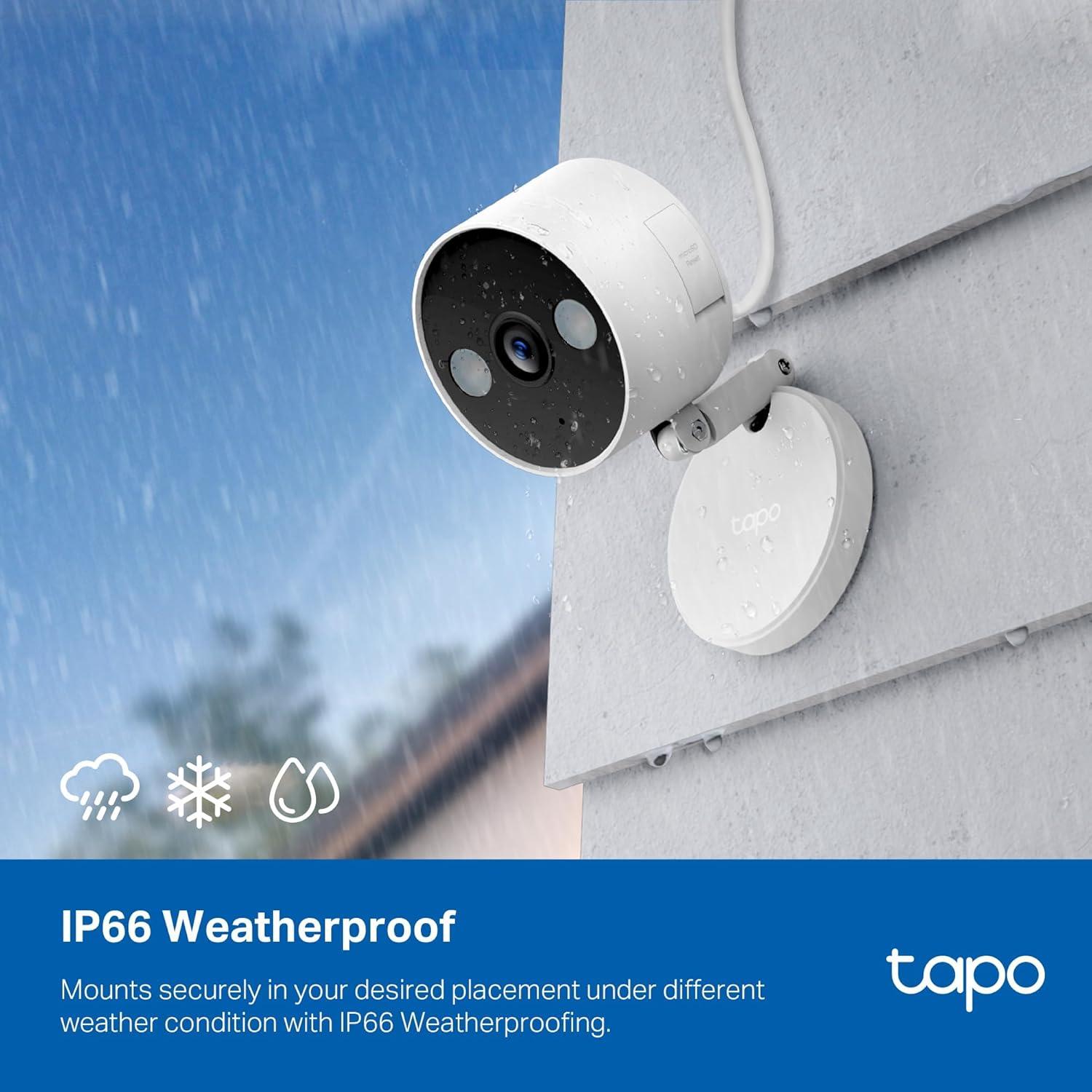imageTapo 2K 3MP IndoorOutdoor Security Camera  Free PersonMotionBaby Cry Detection Color Night Vision IP65 Weatherproof SDCloud Storage Works wAlexa ampamp Google Home HybridCam2K 4MP  White