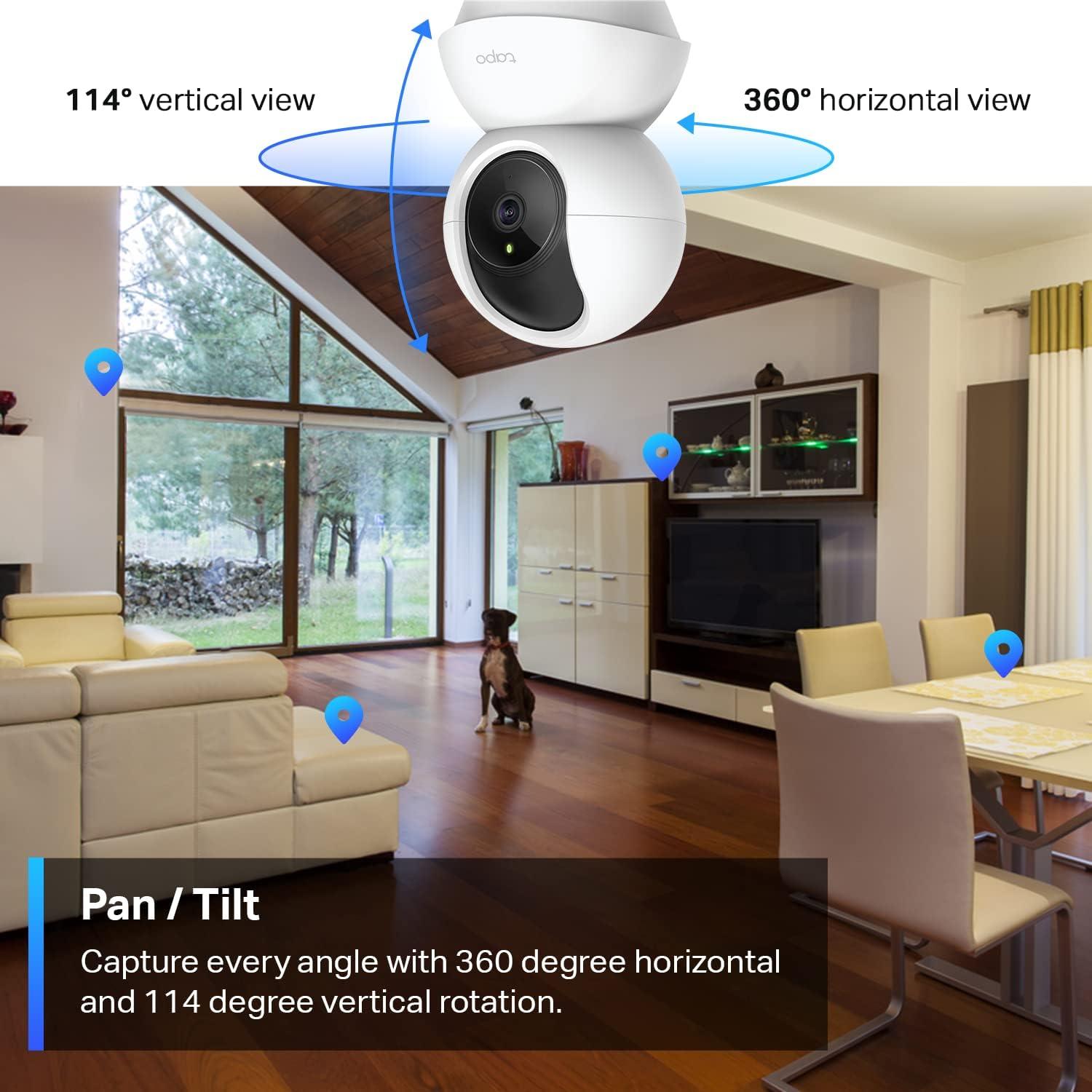 imageTapo 2K 3MP PanTilt IndoorOutdoor Security Camera  Free PersonBaby Cry Detect ampamp Motion Track 360 Pan Color Night Vision SDCloud Storage Works wAlexa ampamp Google Home HybridCam 360White