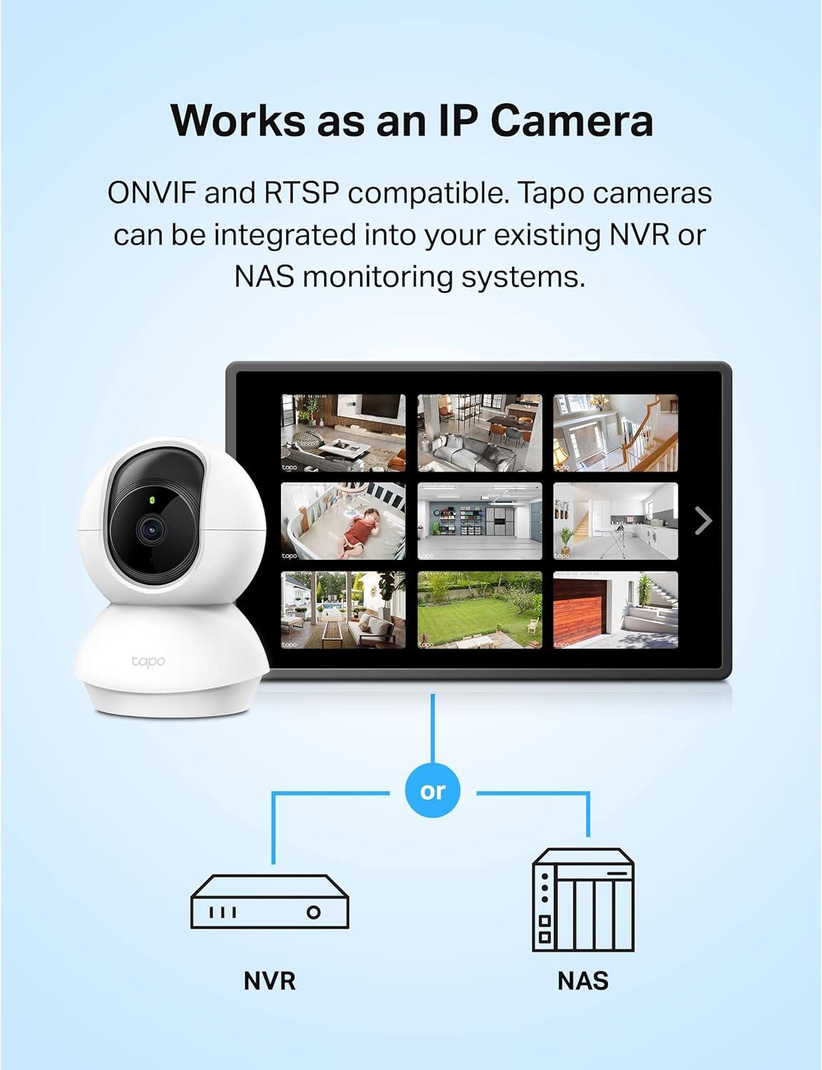 imageTapo 2K 3MP PanTilt IndoorOutdoor Security Camera  Free PersonBaby Cry Detect ampamp Motion Track 360 Pan Color Night Vision SDCloud Storage Works wAlexa ampamp Google Home HybridCam 360White