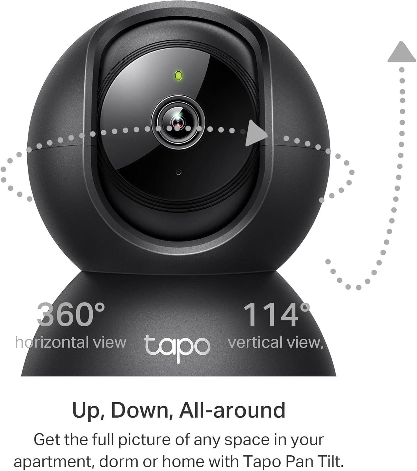 imageTapo 2K 3MP PanTilt IndoorOutdoor Security Camera  Free PersonBaby Cry Detect ampamp Motion Track 360 Pan Color Night Vision SDCloud Storage Works wAlexa ampamp Google Home HybridCam 360Black
