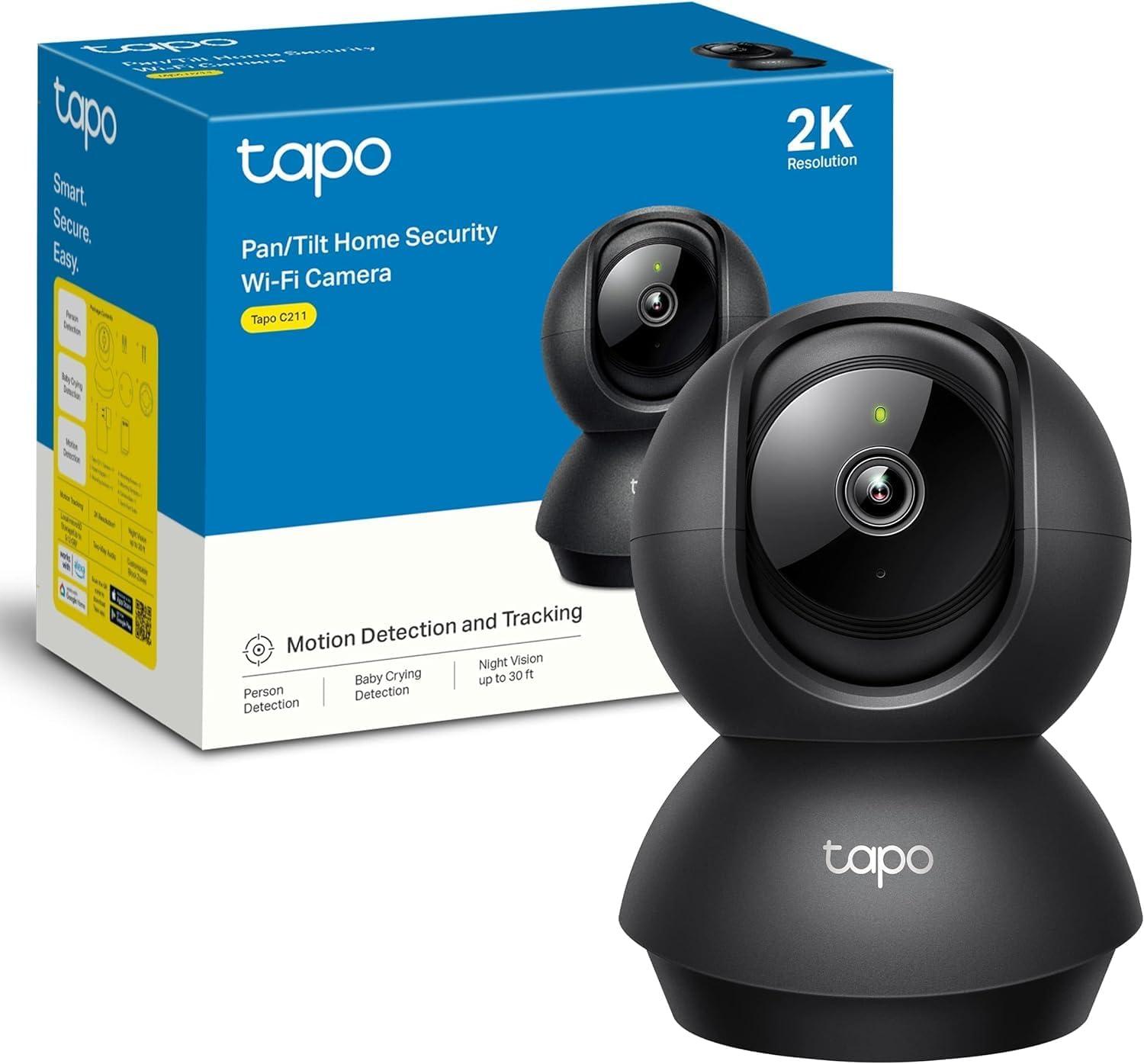 imageTapo 2K 3MP PanTilt IndoorOutdoor Security Camera  Free PersonBaby Cry Detect ampamp Motion Track 360 Pan Color Night Vision SDCloud Storage Works wAlexa ampamp Google Home HybridCam 360Black