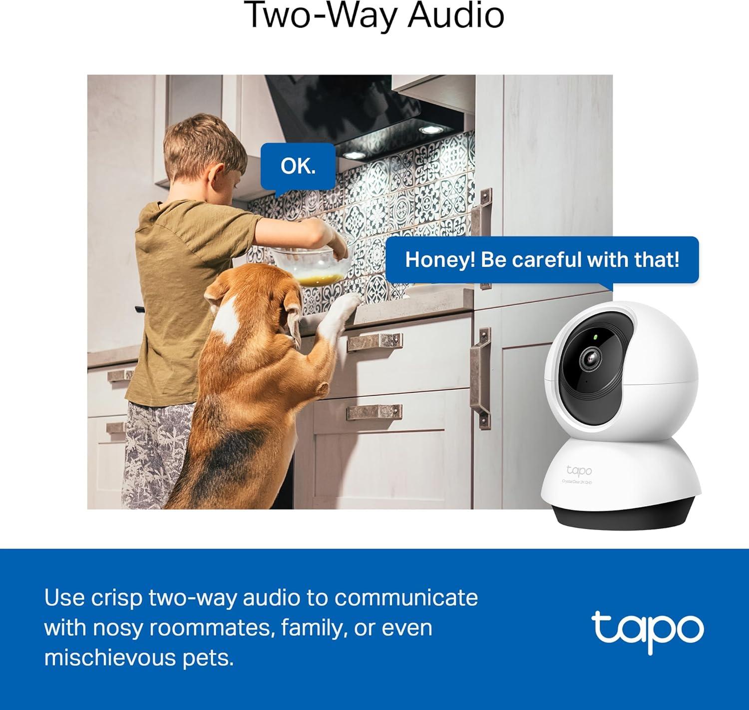 imageTapo 4K PanTilt Indoor Security Camera for Baby Monitor Dog Camera wMotion Detect and Track 360 Pan Color Night Vision SDCloud Storage Works wAlexa Google and Bixby RoomCam 4K2K QHD