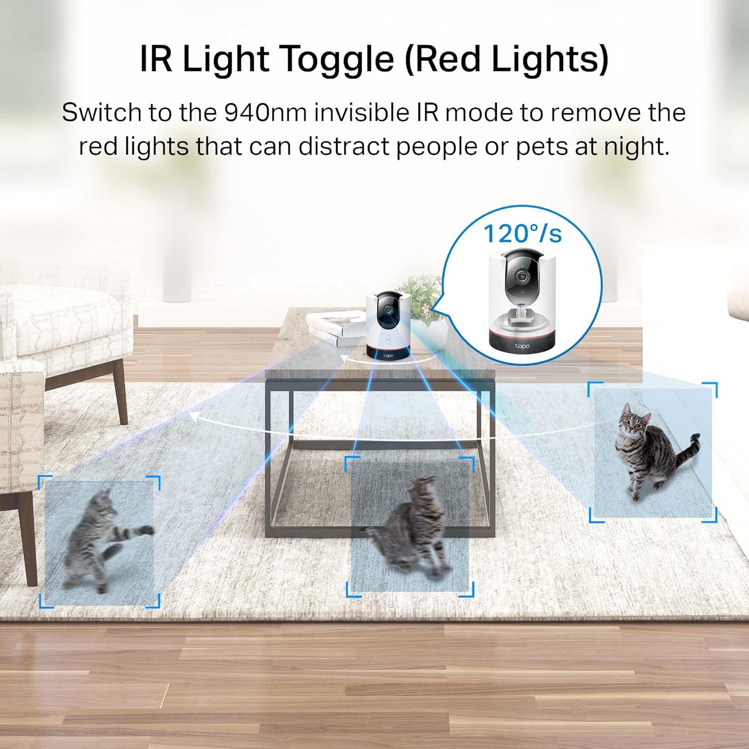 imageTapo 4K PanTilt Indoor Security Camera for Baby Monitor Dog Camera wMotion Detect and Track 360 Pan Color Night Vision SDCloud Storage Works wAlexa Google and Bixby RoomCam 4K2K QHD  HomeKit Compatible